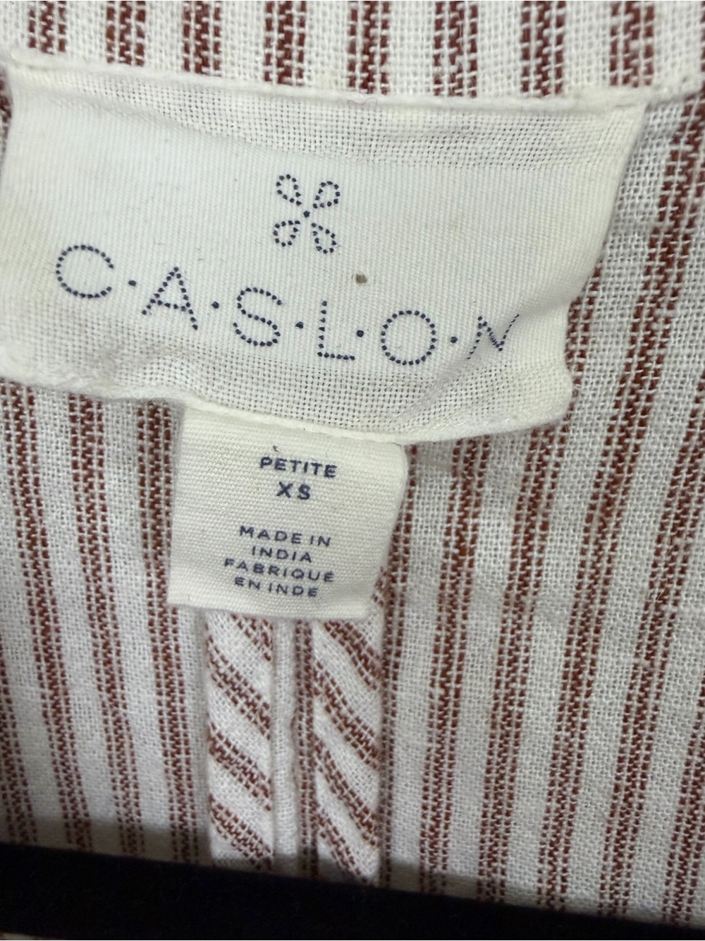 Caslon Petite XS Striped Linen Blend Blazer Jacket - Picture 2 of 5